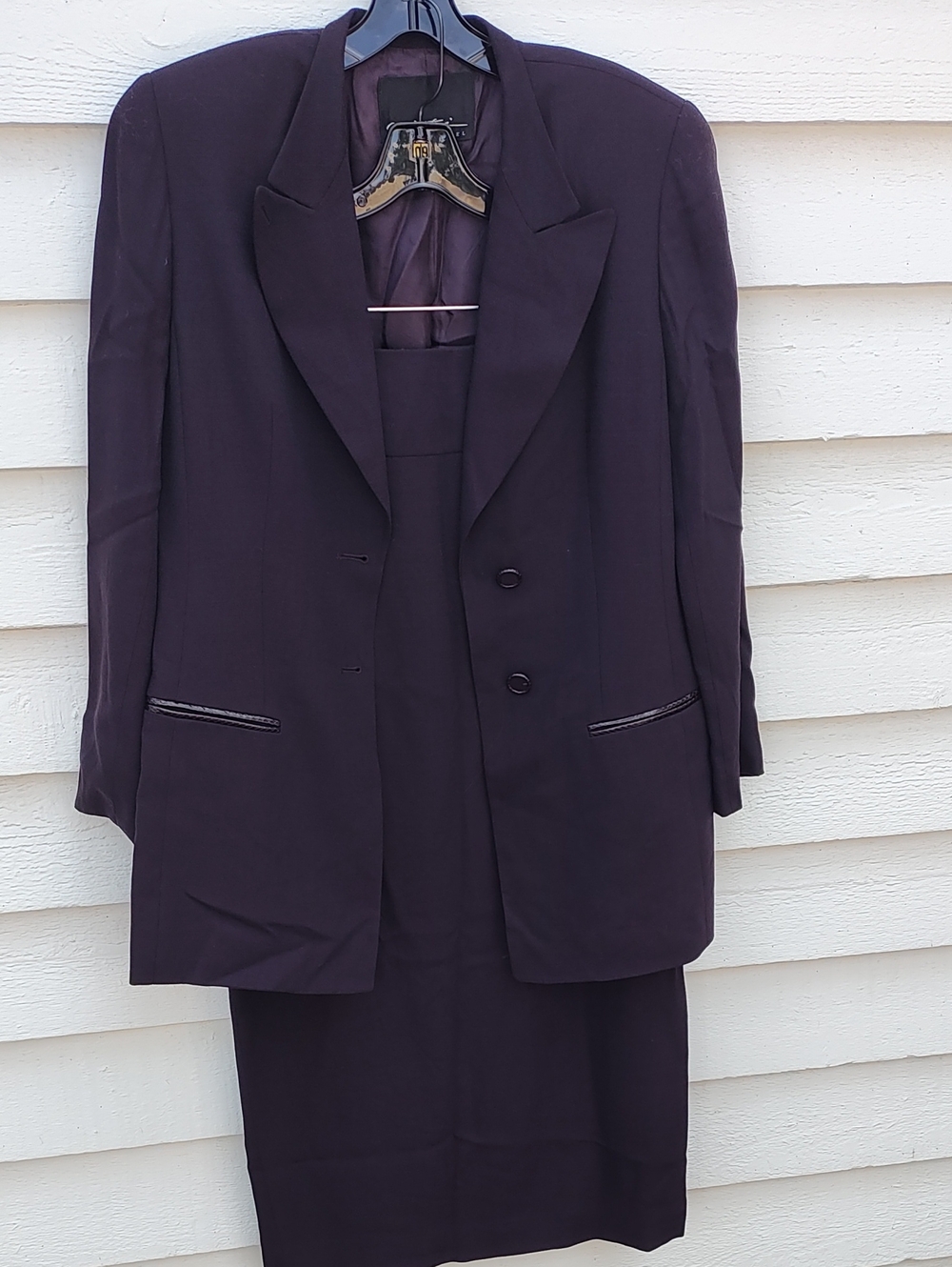 Yansi Fugel Deep Purple Women's Tailored Jacket and Skirt Set